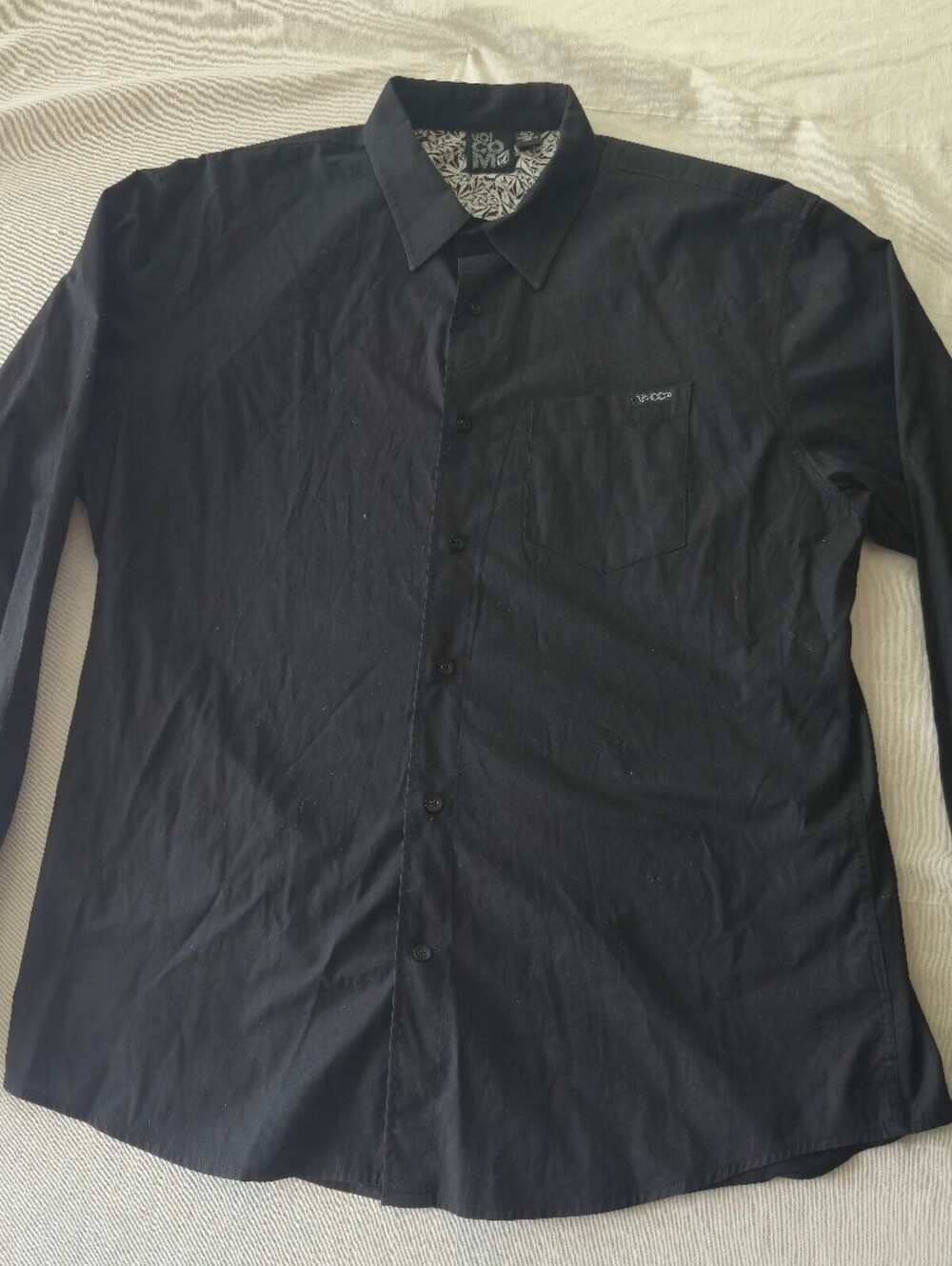 Volcom Black Long Sleeve Button-Up Shirt Size Large